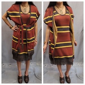 Double D Ranch Dress Vest Set M Fringe Western